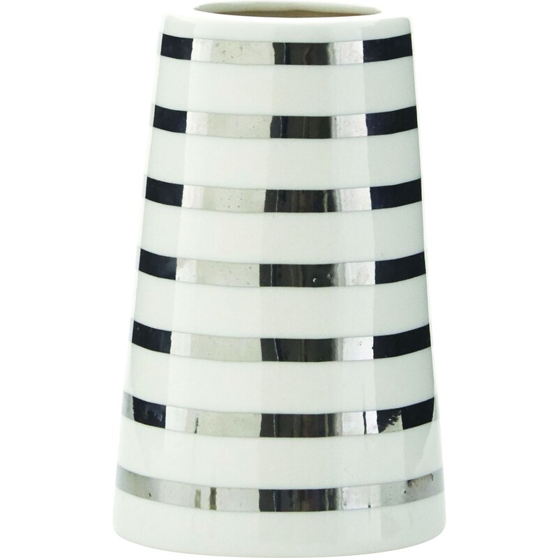 House Doctor Porcelánová váza Sailor Stripes Silver