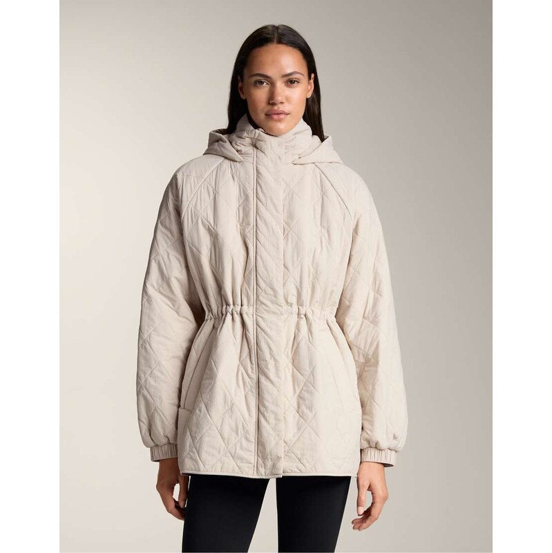 OYSHO Fellex aerogel long padded jacket in pale mink-Pink 112442954