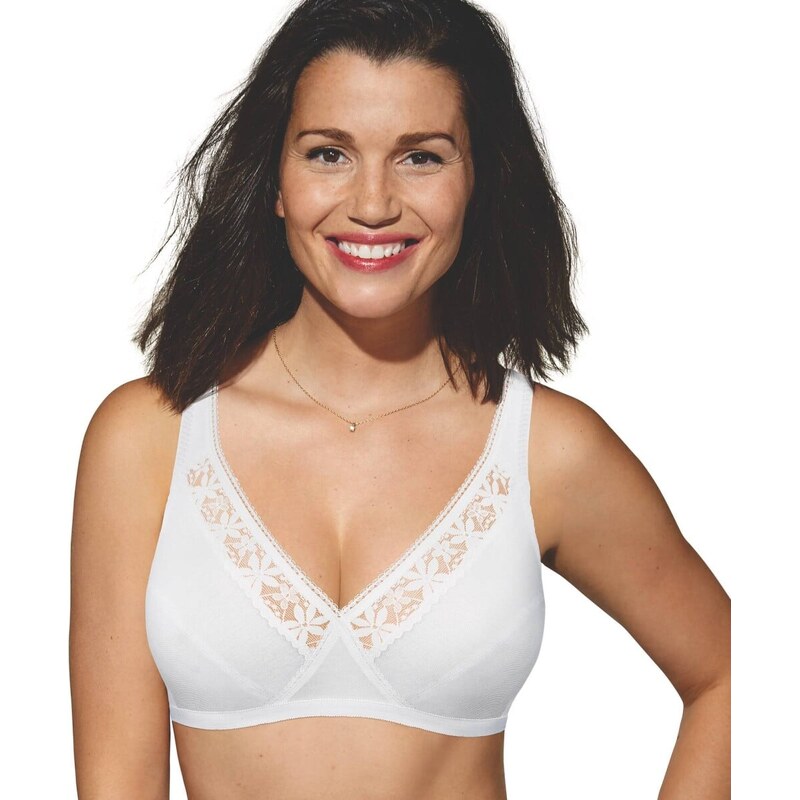 Sada 2 podprsenek s výšivkou Coeur Croisé Playtex, bez kostic bílá 75B 98924692