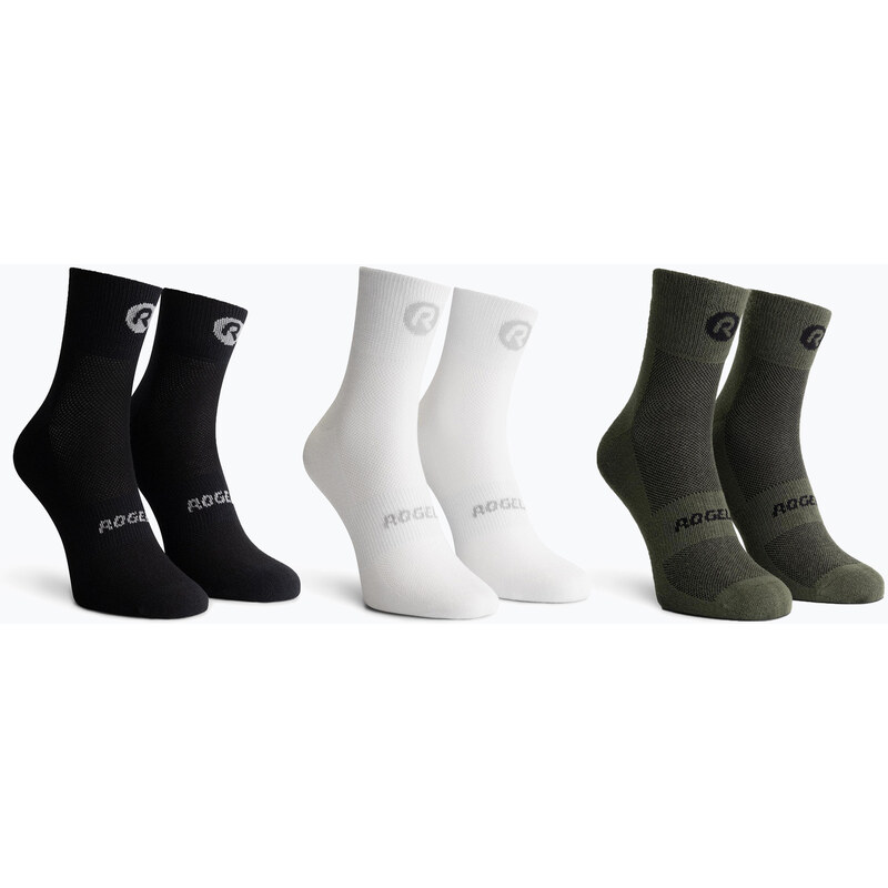 Ponožky Rogelli Core Combi ponožky 3 páry black/white/army green