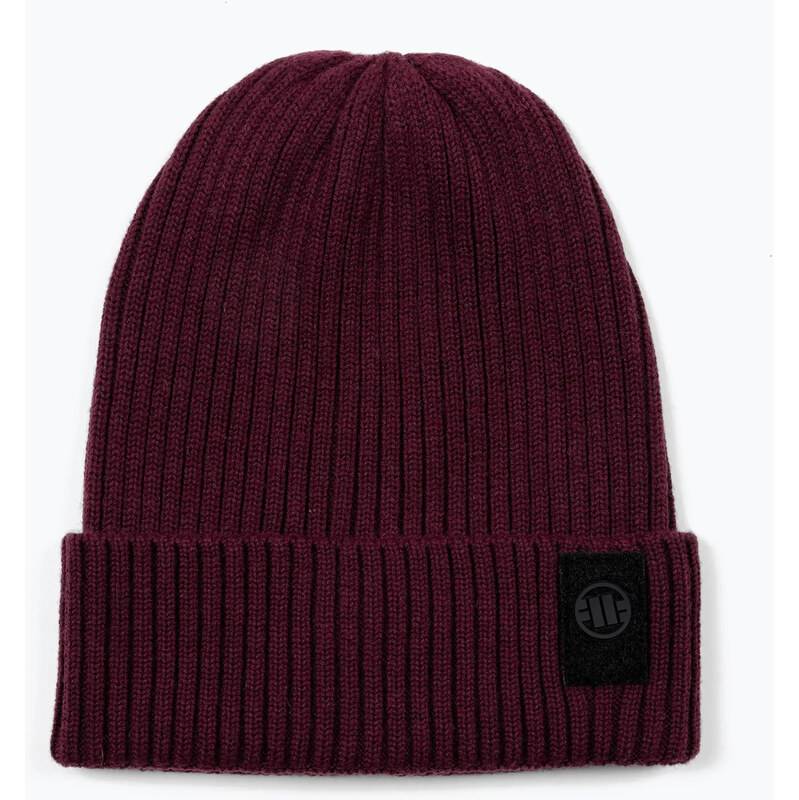 Zimní čepice Pitbull Beanie Velcro Logo burgundy
