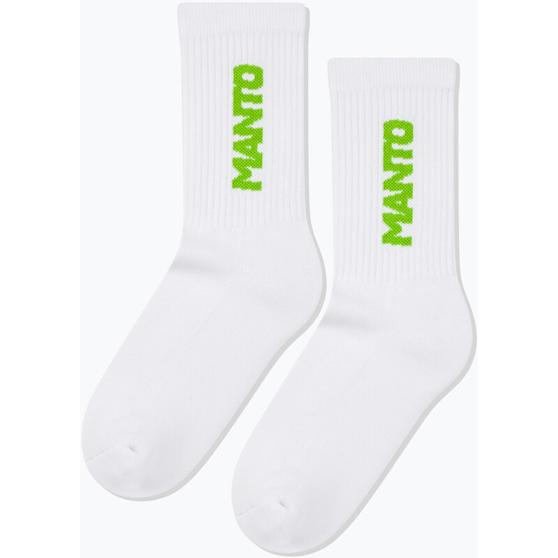 Ponožky MANTO Logotype white/green