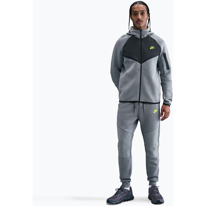Pánské kalhoty Nike Tech Joggers cool grey/cool grey/volt
