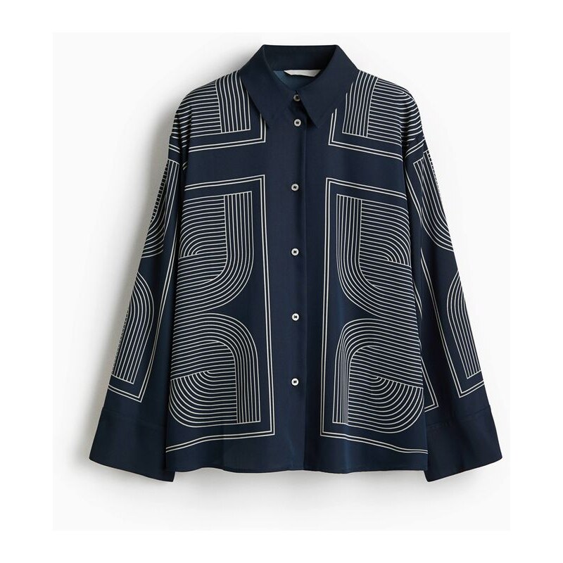 H&M - Oversized keprová košile - modrá 108753166