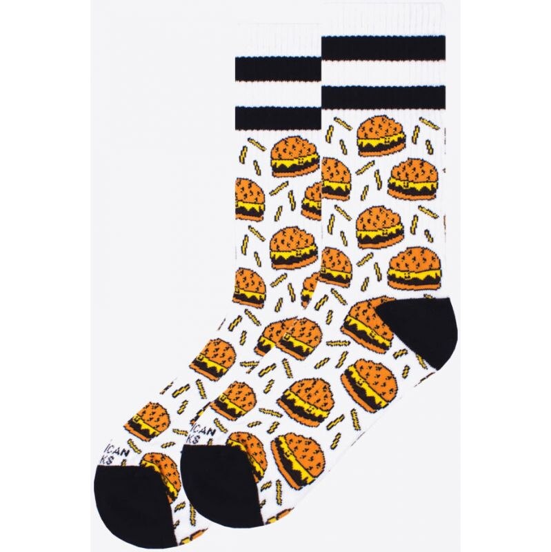 PONOŽKY AMERICAN SOCKS Burger Mania - bílá 112443637