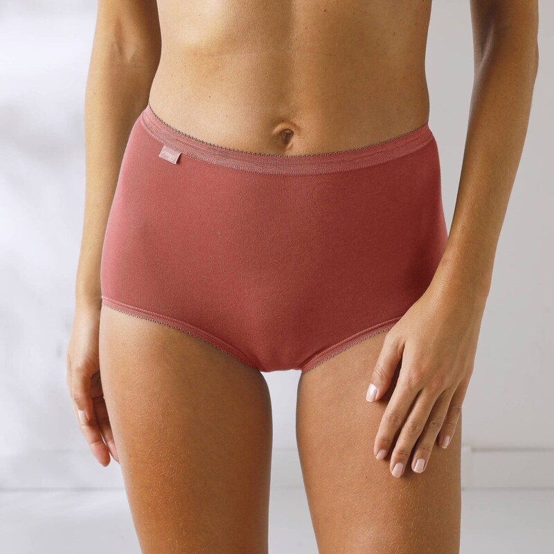 Sloggi Kalhotky maxi Basic, sada 3 ks cihlová+korálová+bílá