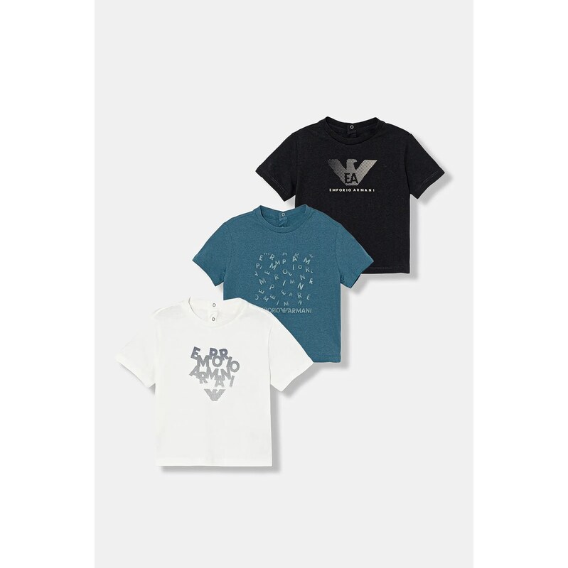 Emporio Armani Dětské bavlněné tričko Emporio Armani 3-pack