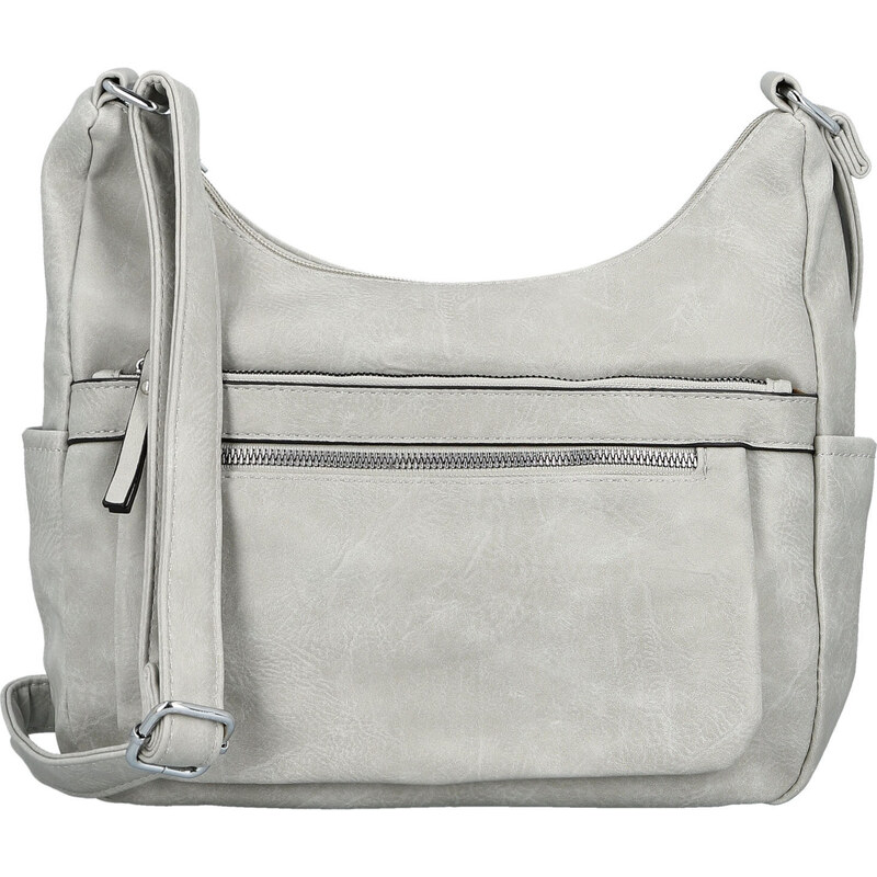 Amalia Módní dámská koženková crossbody kabelka Mayra, světle šedá 112460517
