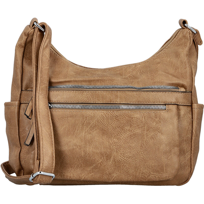 Amalia Módní dámská koženková crossbody kabelka Mayra, khaki 112460524