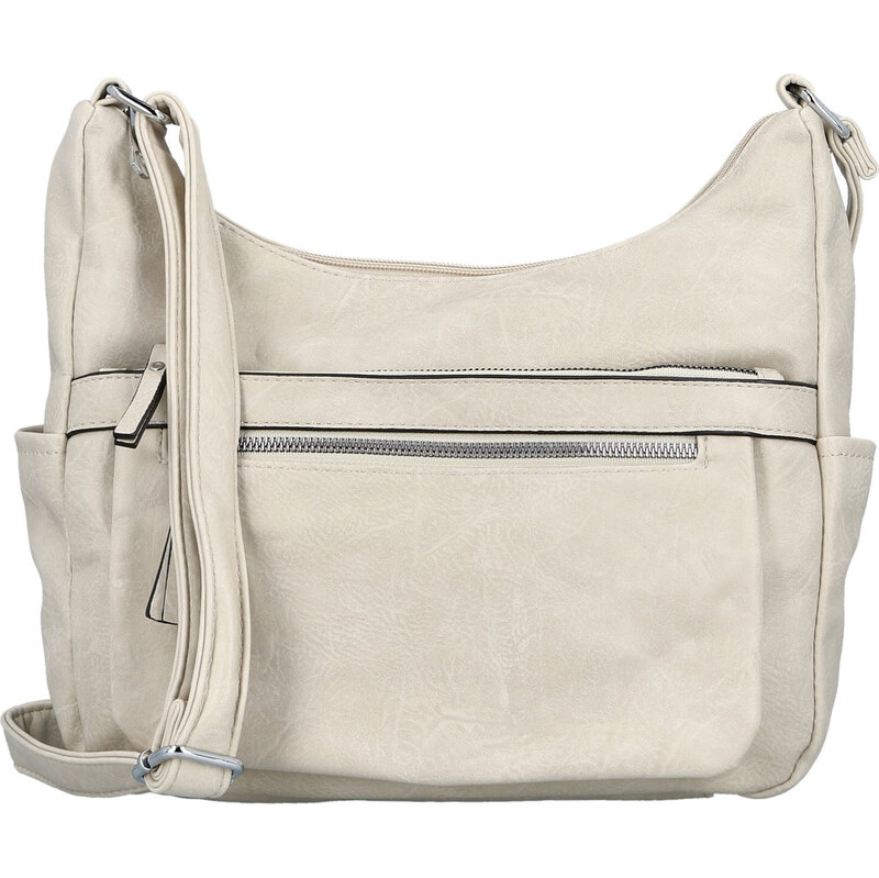 Amalia Módní dámská koženková crossbody kabelka Mayra, krémová