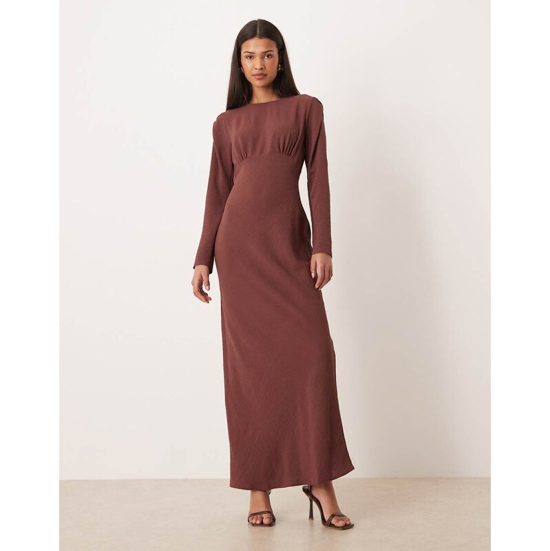 ASOS DESIGN bias bust detail maxi dress in burgundy-Red