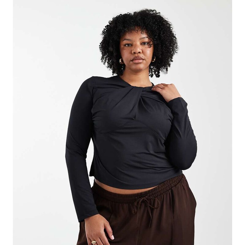 ASOS Curve ASOS DESIGN Curve slinky cut out twist detail long