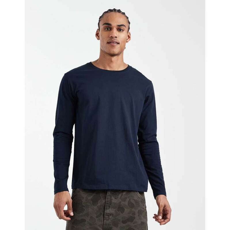Jack & Jones long sleeve t-shirt in navy