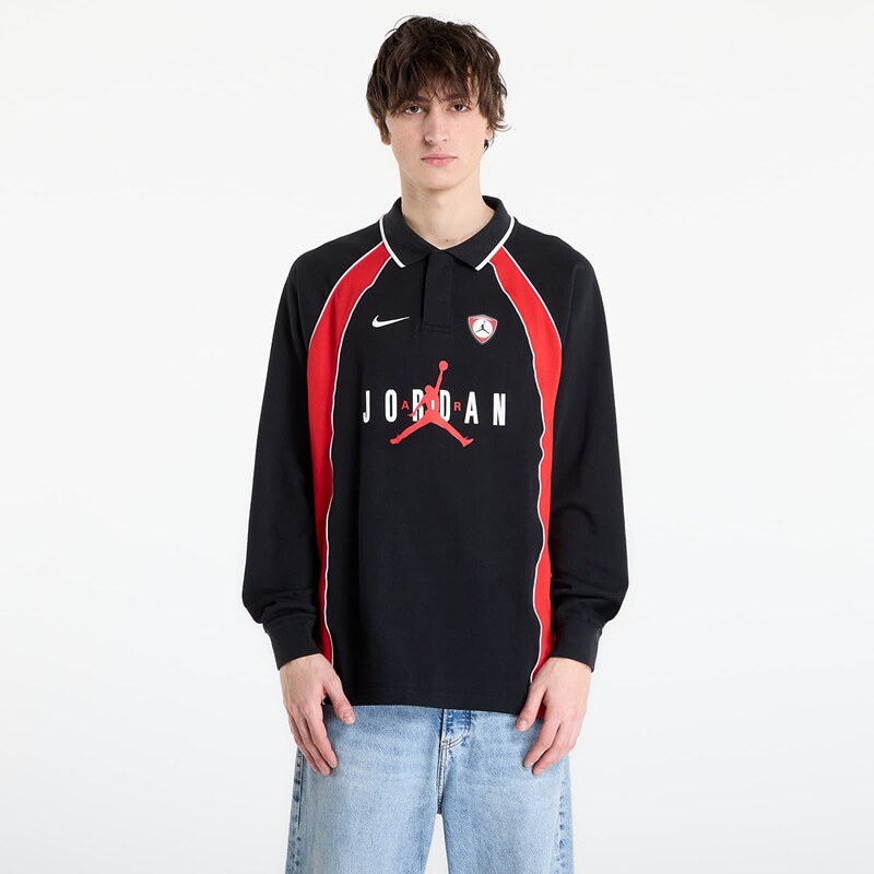 Dres Jordan Flight Mens Long-Sleeve Polo Jersey Black/