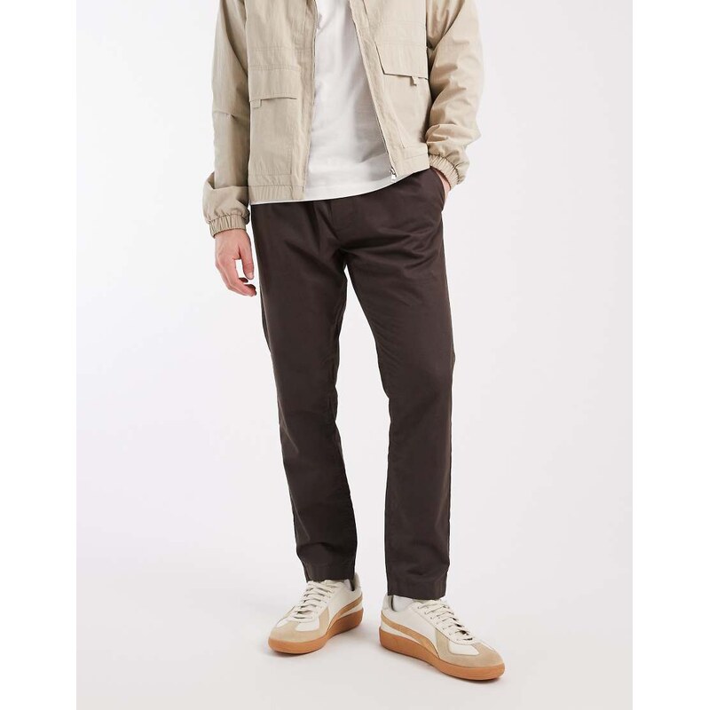 Brave Soul cotton twill trousers with elasticated waist in