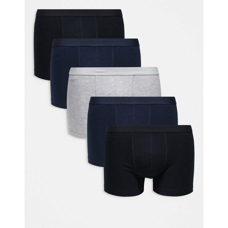 ASOS DESIGN 5 pack jersey trunk in multi 112471979