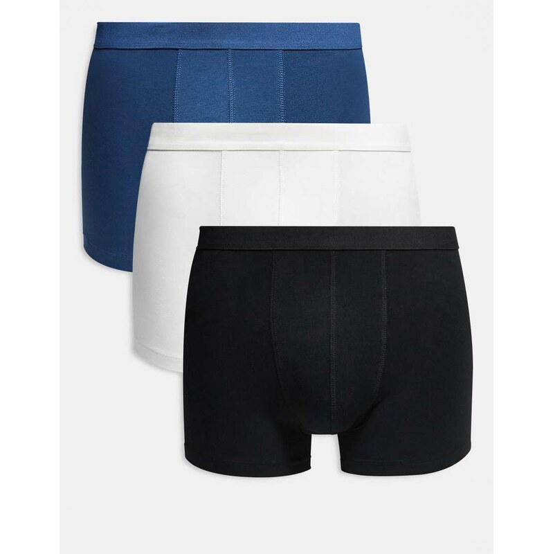 ASOS DESIGN 3 pack jersey trunks in multi 112462922