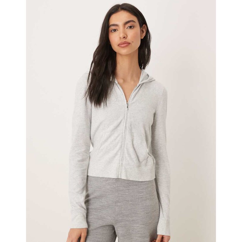 Abercrombie & Fitch zip through lounge hoodie in grey