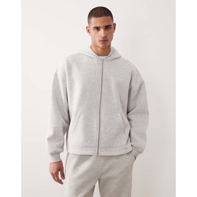 ASOS DESIGN extreme oversized hoodie with fixed hem in ice marl