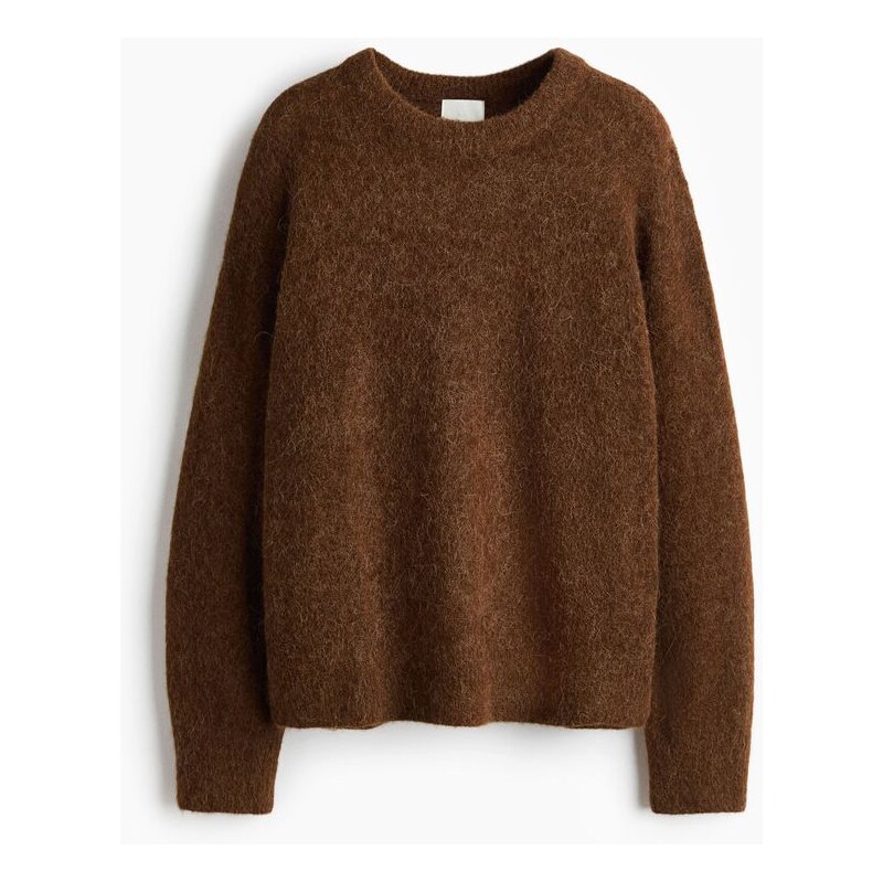 H&M - Oversized svetr ze směsi vlny alpaka - Hnědá