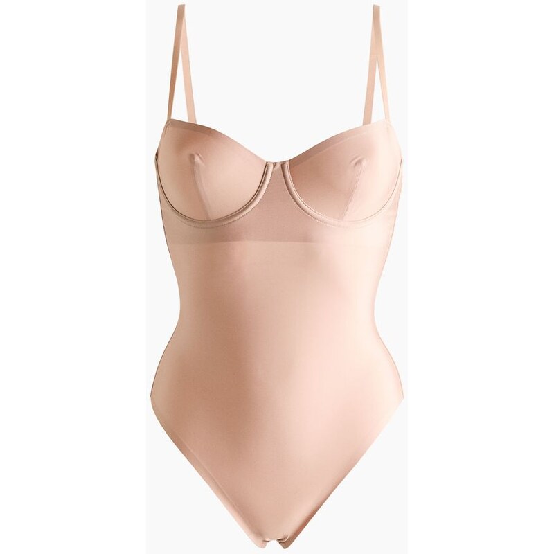 H&M - Body Light Shape z mikrovlákna - béžová 112467157