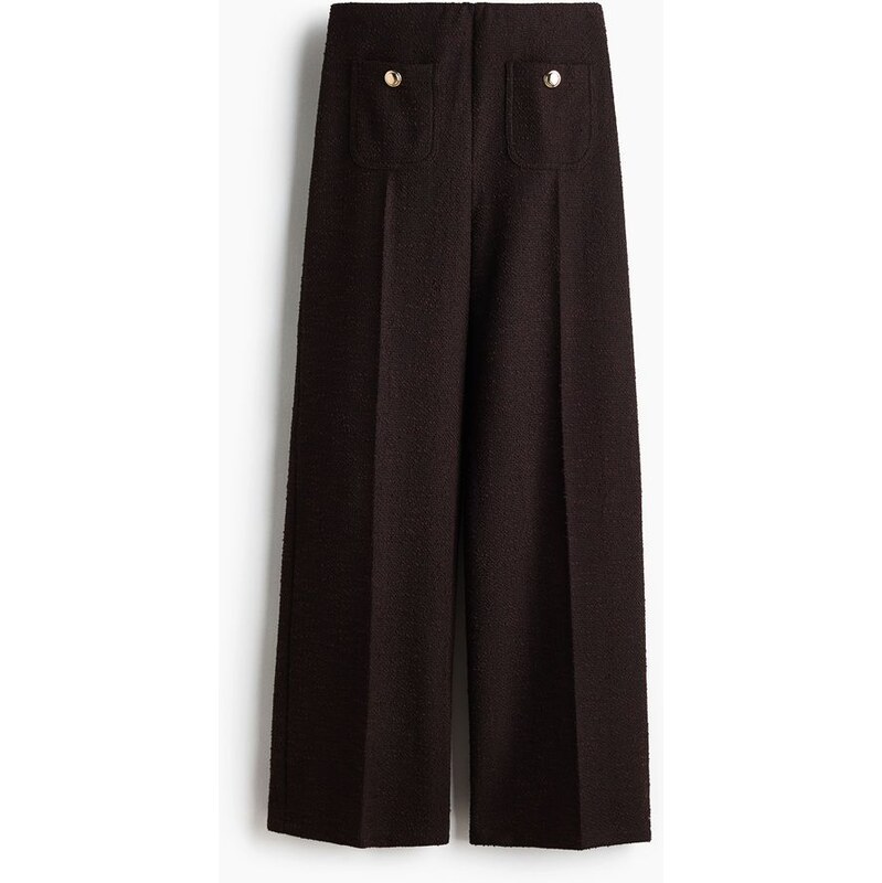 H&M - Kalhotys rovnými nohavicemi - Tmavě Hnědá