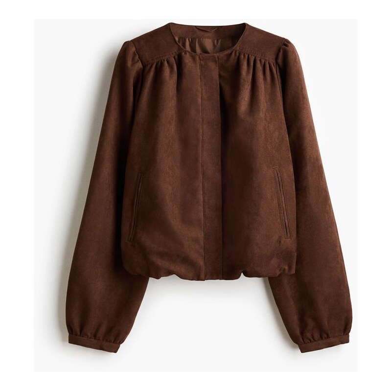 H&M - Oversized keprová bunda - Hnědá