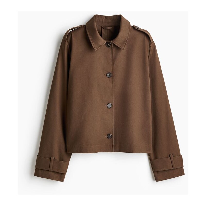 H&M - Bavlněná bunda ve stylu trenčkotu - béžová 112467231