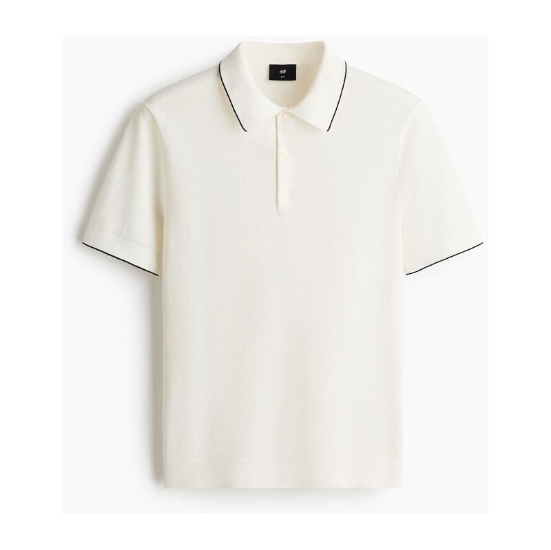H&M - Tops límečkem Slim Fit - Bílá