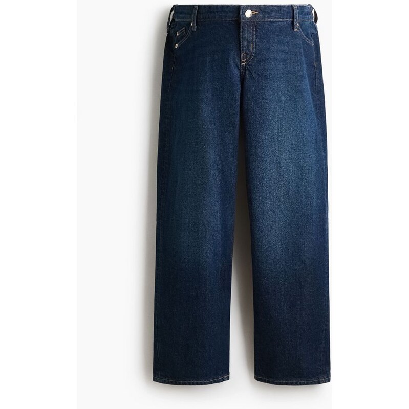 H&M - MAMA Straight Ankle Jeans - Tmavý Denim Blue