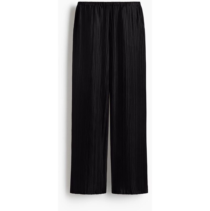 H&M - Mačkané natahovací kalhoty - Černá