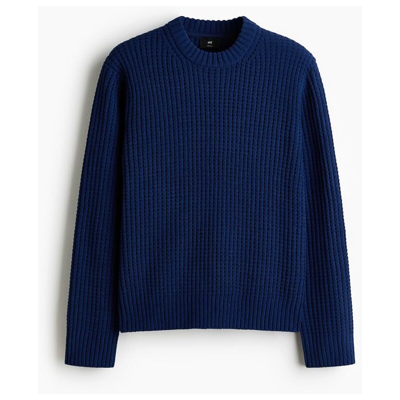 H&M - Svetr Regular Fit - Tmavomodrá
