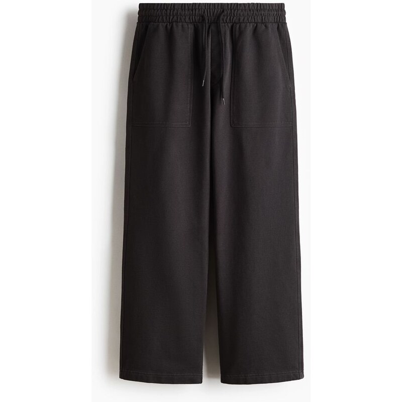 H&M - Bavlněné kalhoty jogger Relaxed Fit - Tmavě Šedá