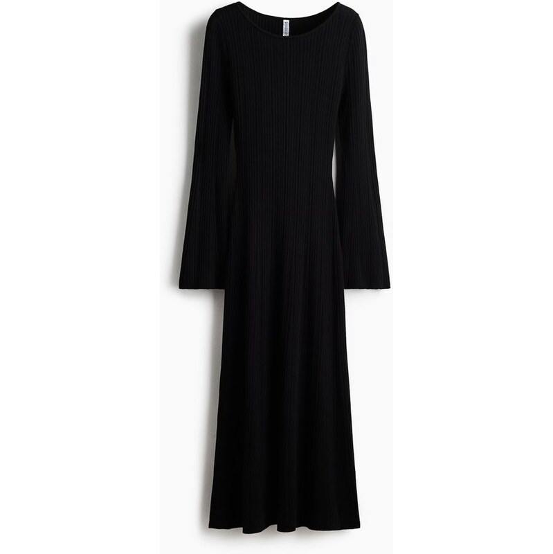 H&M - Šaty z žebrovaného úpletu - Černá