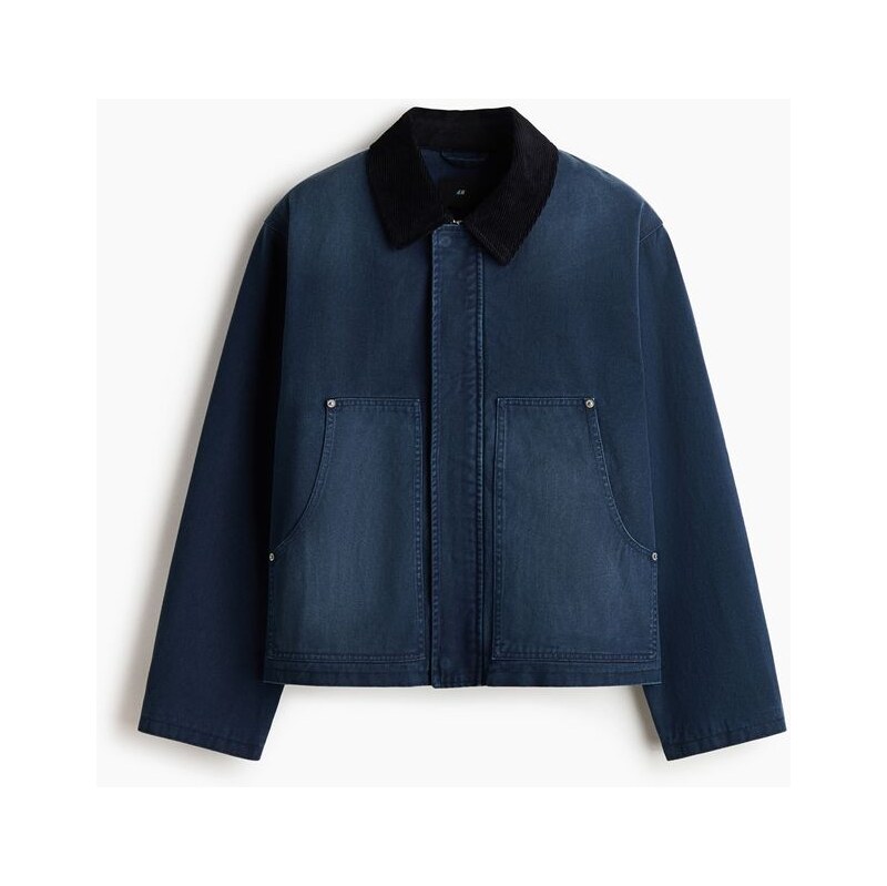 H&M - Krátká bunda workwear - Tmavomodrá
