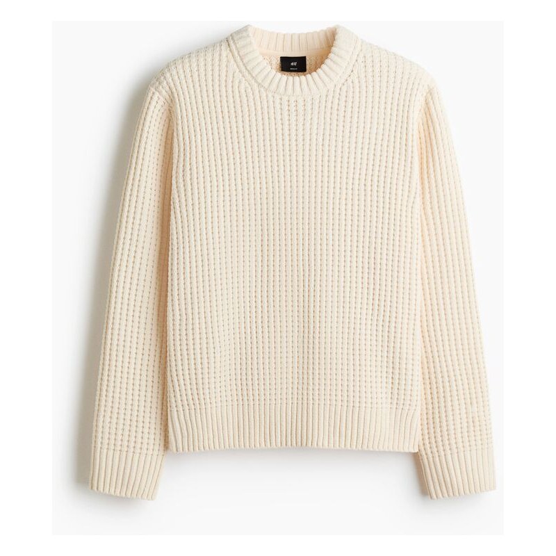 H&M - Svetr Regular Fit - Krémová