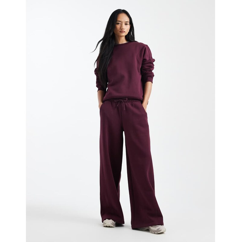 ASOS DESIGN premium 500gsm seamed wide leg jogger in fig-Purple 115517624