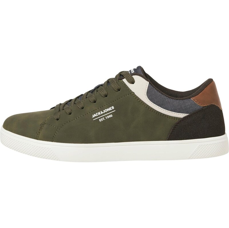 JACK & JONES Tenisky modrá džínovina / koňaková / olivová