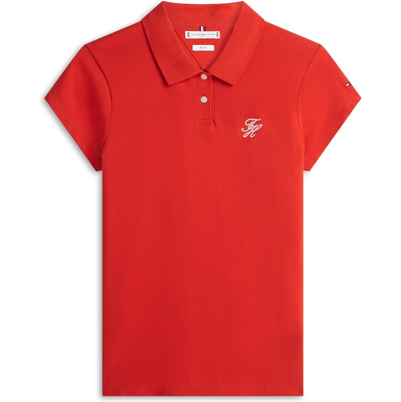 TOMMY HILFIGER Tričko 1985 krvavě červená / bílá