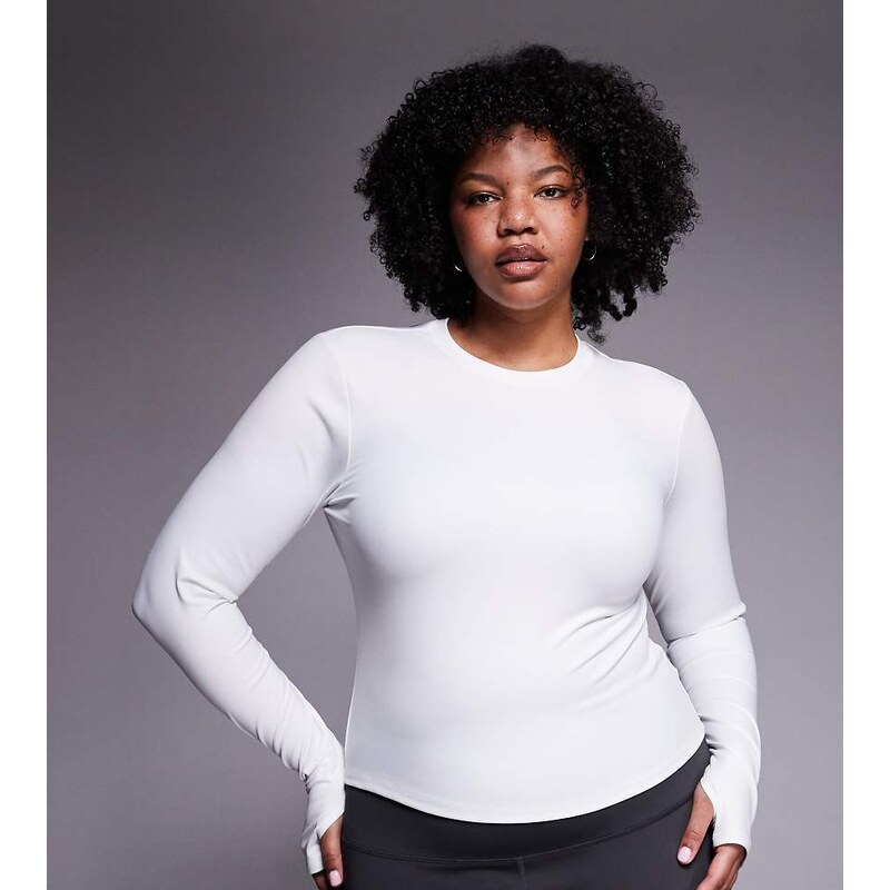 4505 Curve Icon soft touch studio long sleeve baby t-shirt in white 112471933
