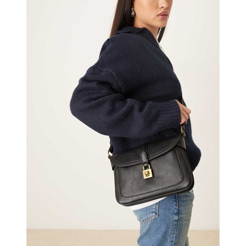 Accessorize padlock crossbody bag in black 112471977