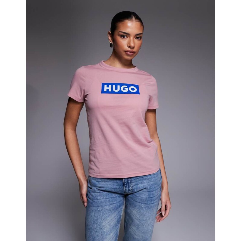 Hugo Blue classic tee t-shirts in pink 112472005
