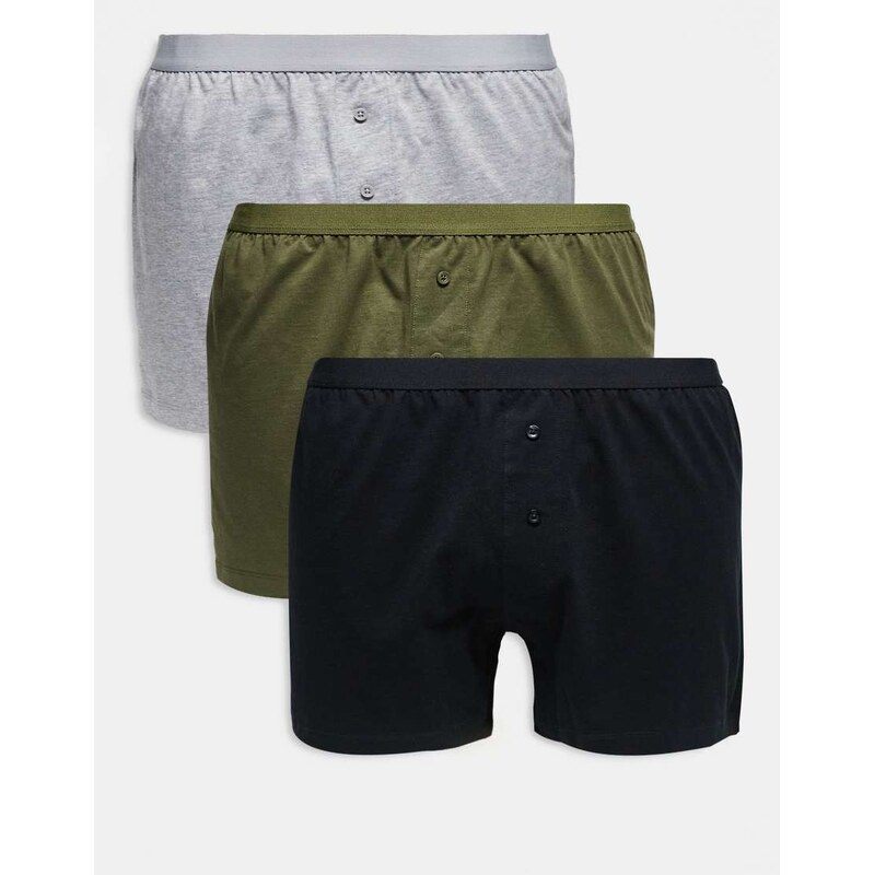 ASOS DESIGN 3 pack jersey boxer in multi 112478267