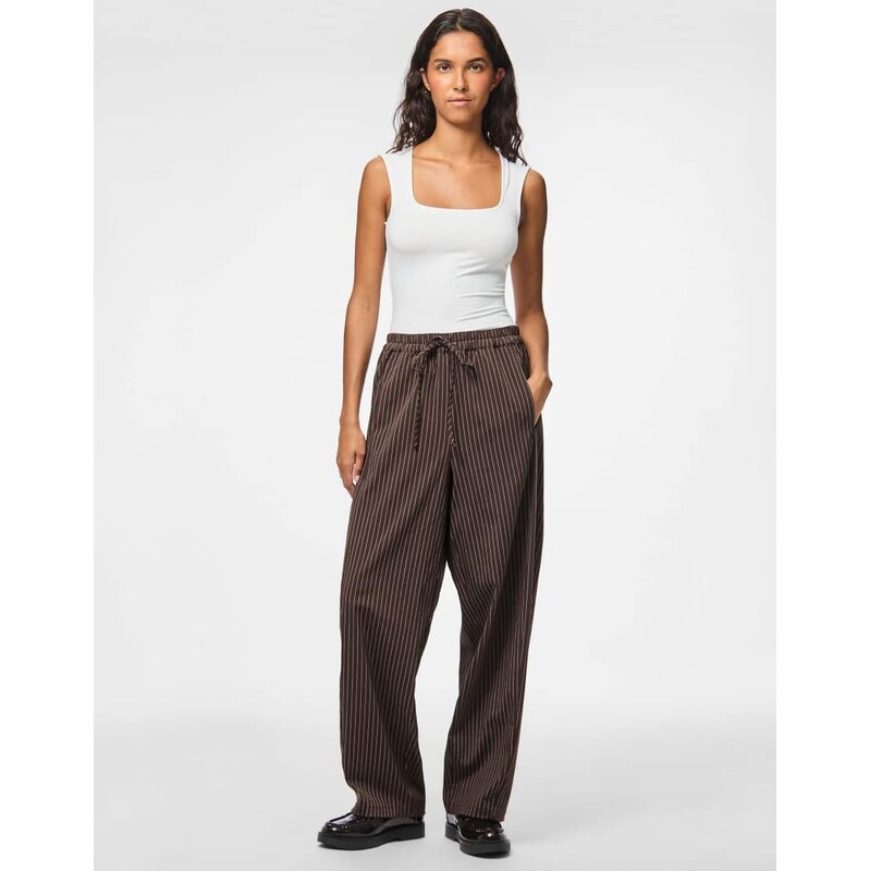 Pieces Wide-leg trousers in delicioso 1-Brown 115505546