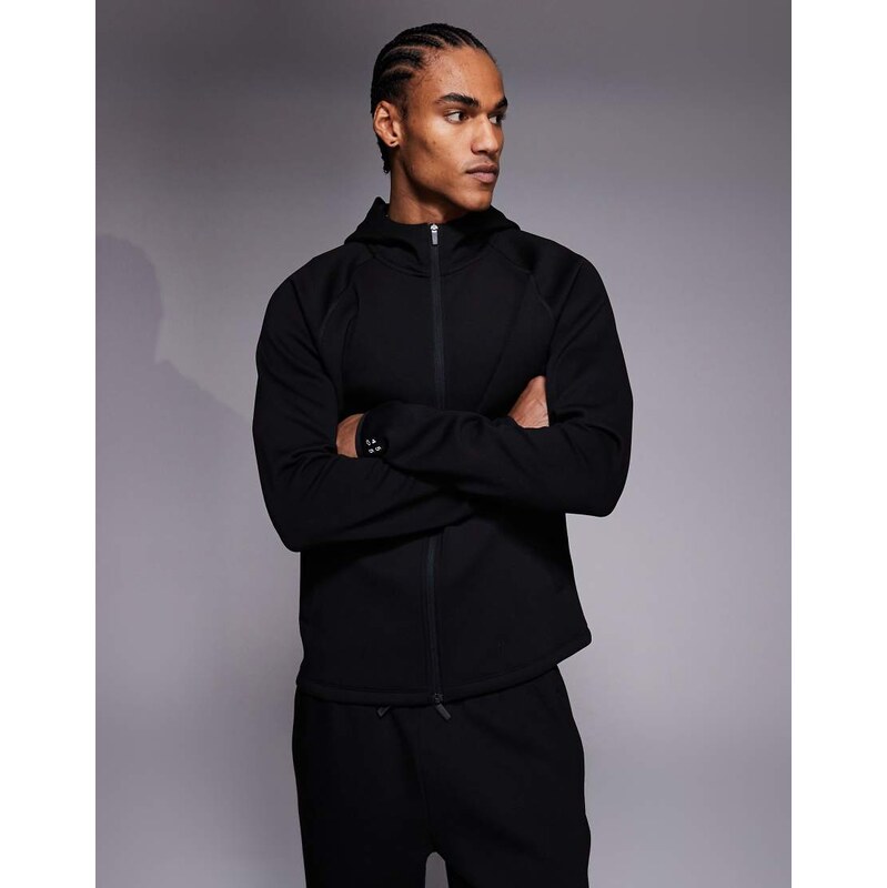 4505 performance zip up hoodie with zip pockets in black