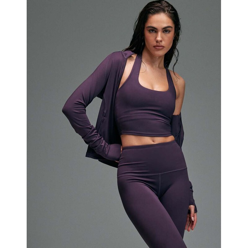 4505 active halter neck performance vest with inner bra in blackberry 115515744