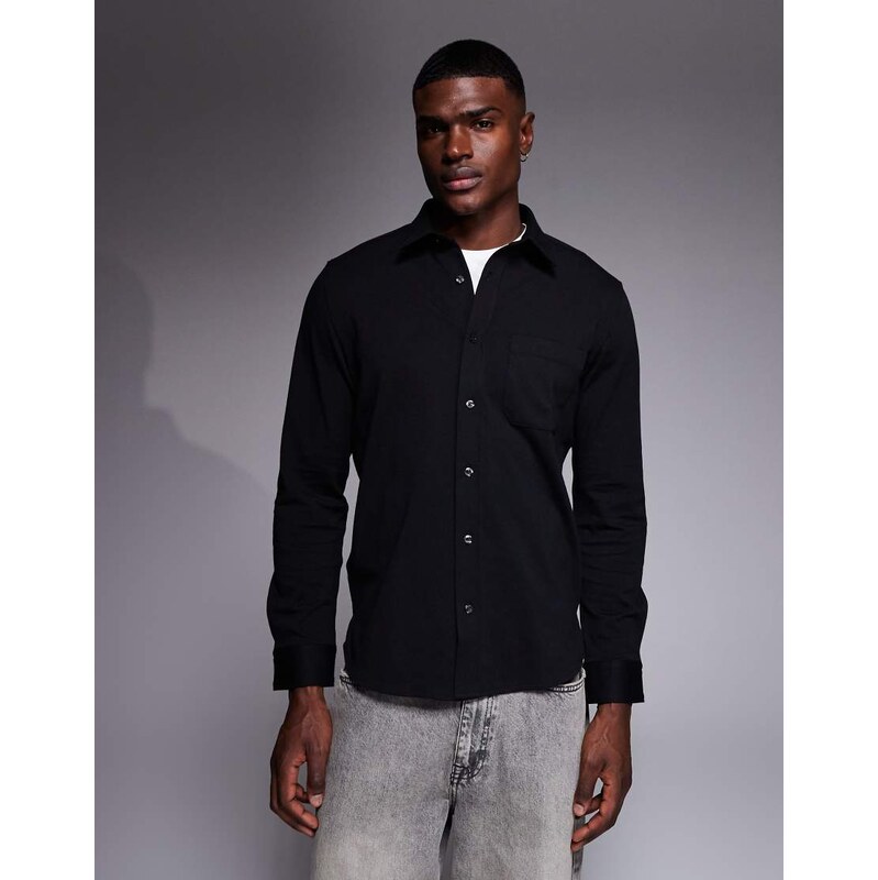 HUGO Red ermano relaxed fit shirt in black