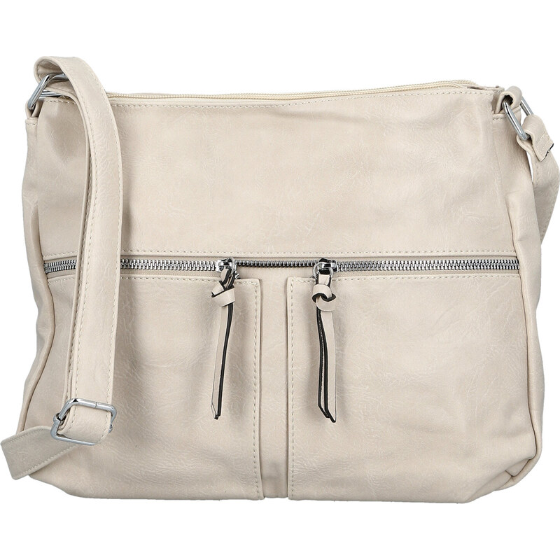Amalia Módní dámská koženková crossbody kabelka Josefina, krémová 112483312