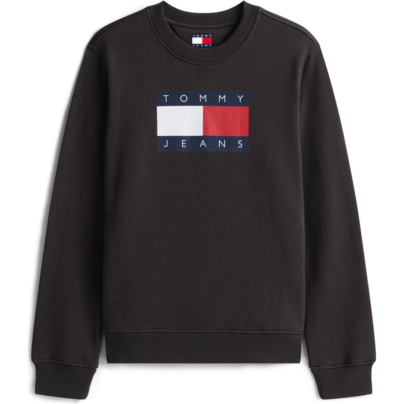 Tommy Jeans Mikina námořnická modř / brusinková / černá / bílá