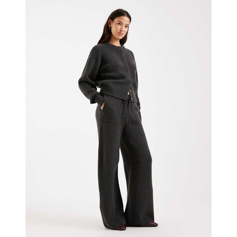 ASOS DESIGN lounge trouser co-ord in charcoal-Grey
